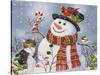 Snowman and Kitten-William Vanderdasson-Stretched Canvas