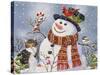 Snowman and Kitten-William Vanderdasson-Stretched Canvas