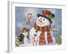 Snowman and Kitten-William Vanderdasson-Framed Giclee Print