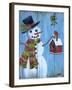 Snowman and Lovebirds-Marilyn Dunlap-Framed Art Print