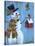 Snowman and Lovebirds-Marilyn Dunlap-Stretched Canvas