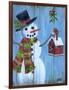 Snowman and Lovebirds-Marilyn Dunlap-Framed Art Print