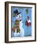 Snowman and Lovebirds-Marilyn Dunlap-Framed Art Print