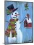 Snowman and Lovebirds-Marilyn Dunlap-Mounted Art Print