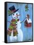Snowman and Lovebirds-Marilyn Dunlap-Framed Stretched Canvas
