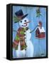 Snowman and Lovebirds-Marilyn Dunlap-Framed Stretched Canvas