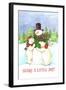 Snowman and Polar Share Joy-Melinda Hipsher-Framed Giclee Print