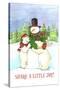 Snowman and Polar Share Joy-Melinda Hipsher-Stretched Canvas