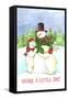 Snowman and Polar Share Joy-Melinda Hipsher-Framed Stretched Canvas