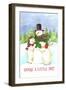 Snowman and Polar Share Joy-Melinda Hipsher-Framed Giclee Print