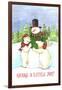 Snowman and Polar Share Joy-Melinda Hipsher-Framed Giclee Print