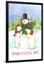 Snowman and Polar Share Joy-Melinda Hipsher-Framed Giclee Print