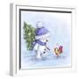 Snowman and Robin 7-MAKIKO-Framed Giclee Print