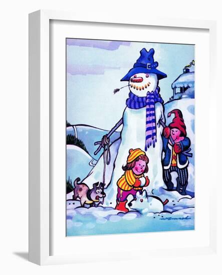 Snowman and Snow Dog - Jack & Jill-Fred Womack-Framed Giclee Print