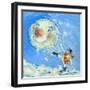 Snowman and Snowball-David Cooke-Framed Giclee Print