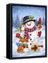 Snowman and Wood's Friends-MAKIKO-Framed Stretched Canvas