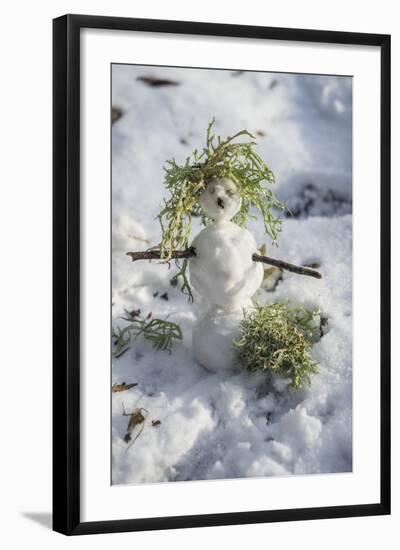 Snowman at Vallombrosa-Guido Cozzi-Framed Photographic Print