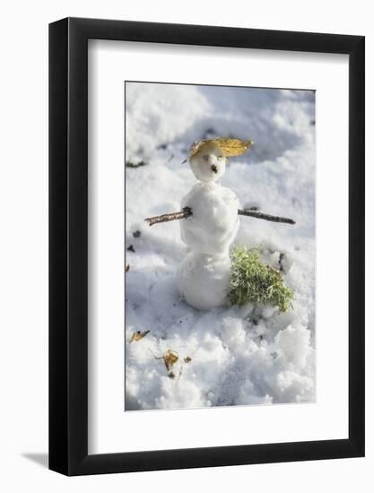 Snowman at Vallombrosa-Guido Cozzi-Framed Photographic Print