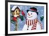 Snowman, Birdhouse-William Vanderdasson-Framed Giclee Print