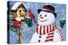 Snowman, Birdhouse-William Vanderdasson-Stretched Canvas