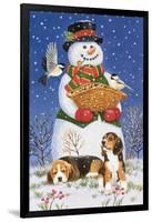 Snowman, Birds and Beagles-William Vanderdasson-Framed Giclee Print