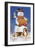Snowman, Birds and Beagles-William Vanderdasson-Framed Giclee Print