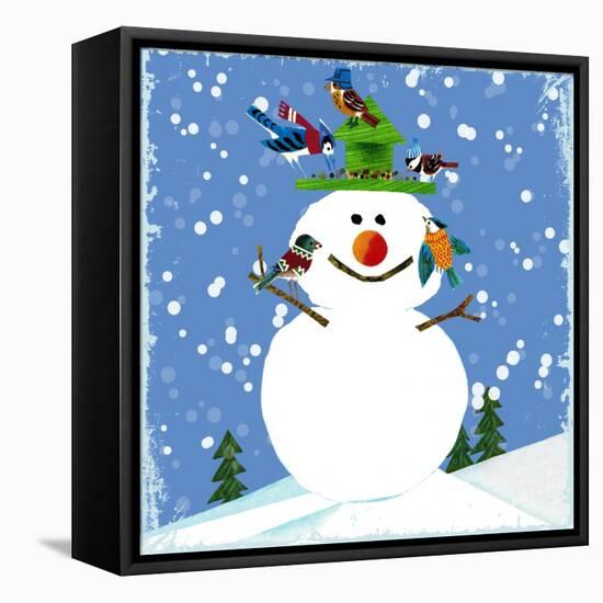 Snowman Blue 2-null-Framed Stretched Canvas