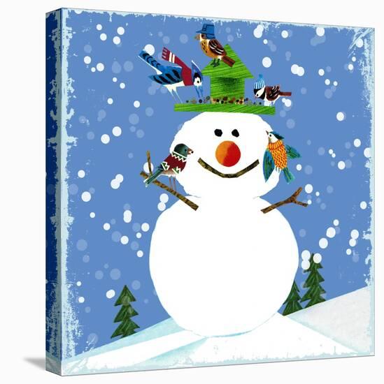 Snowman Blue 2-null-Stretched Canvas