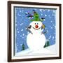 Snowman Blue 2-null-Framed Giclee Print