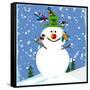 Snowman Blue 2-null-Framed Stretched Canvas