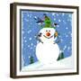 Snowman Blue 2-null-Framed Giclee Print