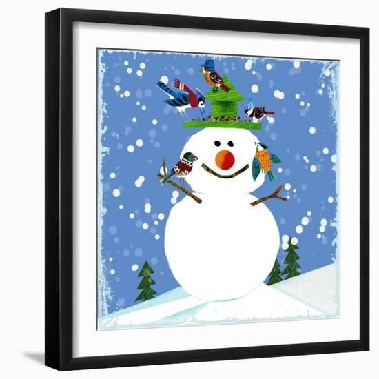 Snowman Blue 2-null-Framed Giclee Print