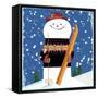 Snowman Blue-null-Framed Stretched Canvas