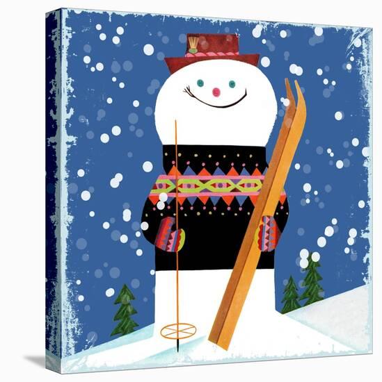 Snowman Blue-null-Stretched Canvas