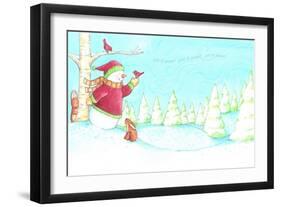 Snowman Bunnies-Melinda Hipsher-Framed Premium Giclee Print
