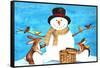 Snowman Bunnies-null-Framed Stretched Canvas