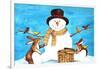 Snowman Bunnies-null-Framed Giclee Print