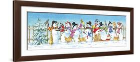 Snowman Bunny Border-Wendy Edelson-Framed Giclee Print