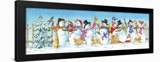 Snowman Bunny Border-Wendy Edelson-Framed Giclee Print