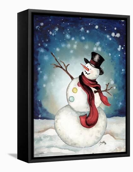 Snowman Cheers II-Elizabeth Medley-Framed Stretched Canvas