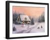 Snowman Cottage-Kendall James-Framed Giclee Print