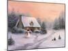 Snowman Cottage-Kendall James-Mounted Giclee Print