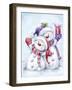 Snowman Couple-MAKIKO-Framed Giclee Print