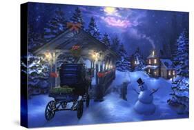 Snowman Crossing-Joel Christopher Payne-Stretched Canvas