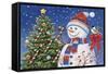 Snowman Decorating Tree-William Vanderdasson-Framed Stretched Canvas