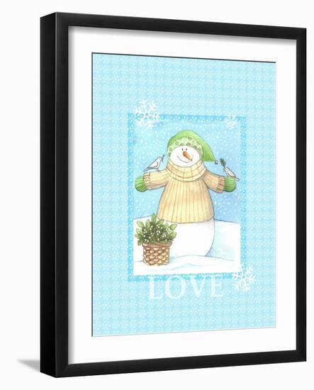 Snowman Dove Love-Melinda Hipsher-Framed Giclee Print