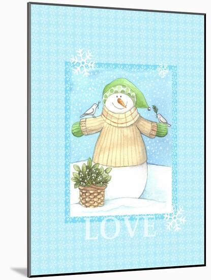 Snowman Dove Love-Melinda Hipsher-Mounted Giclee Print