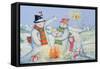 Snowman Family, 1995-David Cooke-Framed Stretched Canvas
