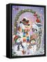 Snowman Family Posting a Letter-MAKIKO-Framed Stretched Canvas