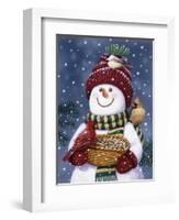 Snowman Feeding Birds-William Vanderdasson-Framed Giclee Print